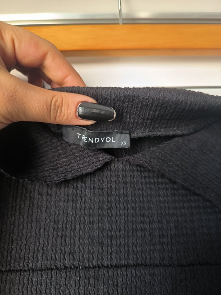 Siyah Uzun Elbise, Salaş ve Drapeli - Görsel 3