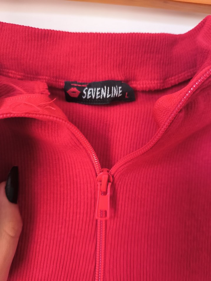 Kırmızı Fermuarlı Uzun Kollu Triko Elbise - Görsel 3