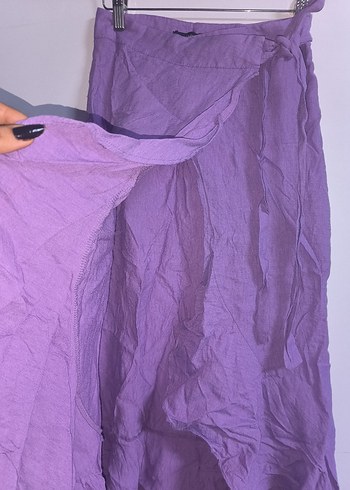 Mor Bohem Uzun Keten Etek - Görsel 6