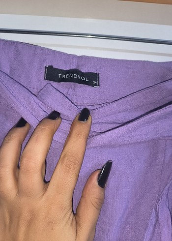 Mor Bohem Uzun Keten Etek - Görsel 5