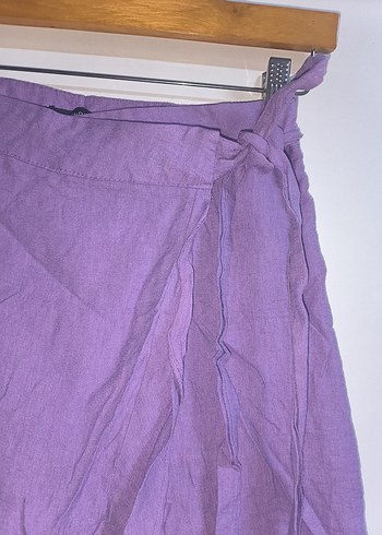 Mor Bohem Uzun Keten Etek - Görsel 4