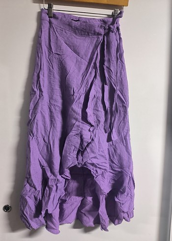 Mor Bohem Uzun Keten Etek - Görsel 8