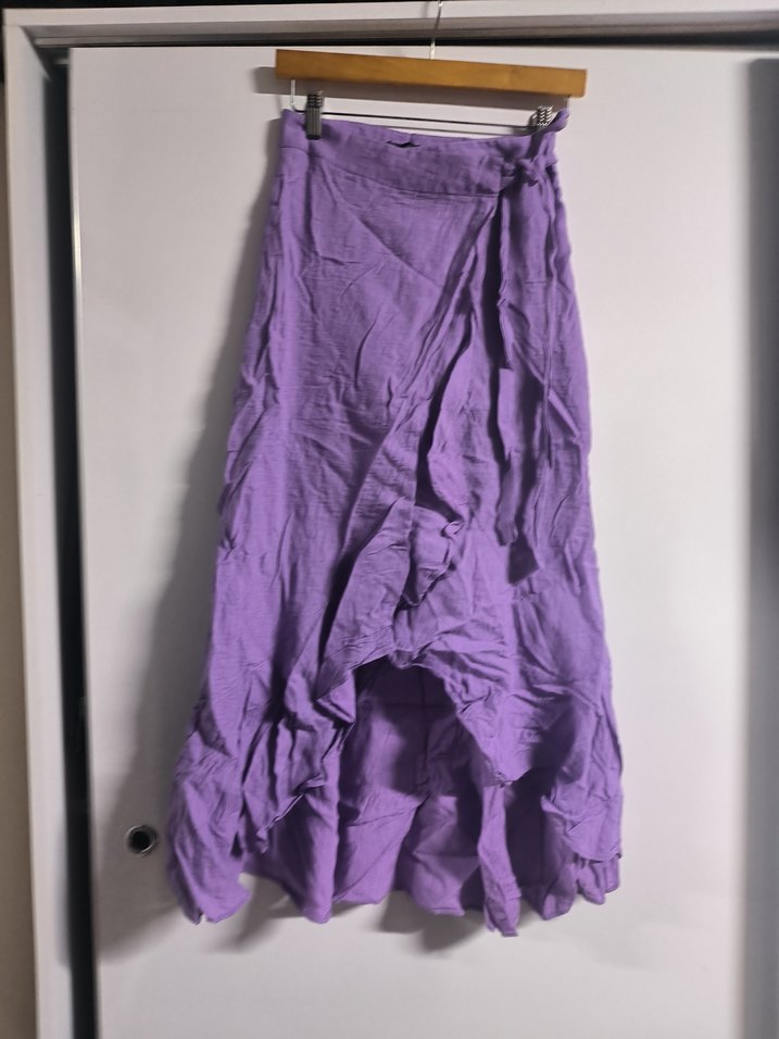 Mor Bohem Uzun Keten Etek - Görsel 2