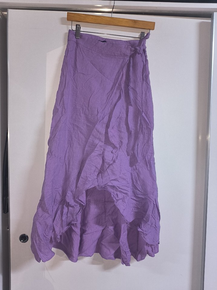 Mor Bohem Uzun Keten Etek - Görsel 3