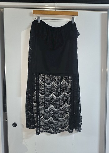 Dantel Detaylı Siyah Gotik Etek - Görsel 5