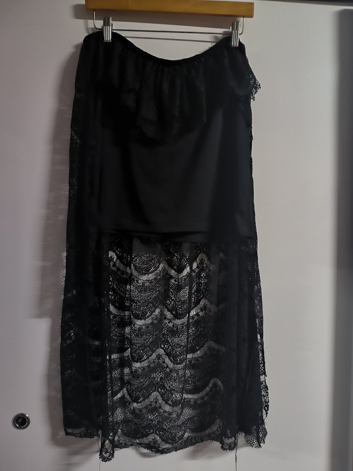 Dantel Detaylı Siyah Gotik Etek - Görsel 3