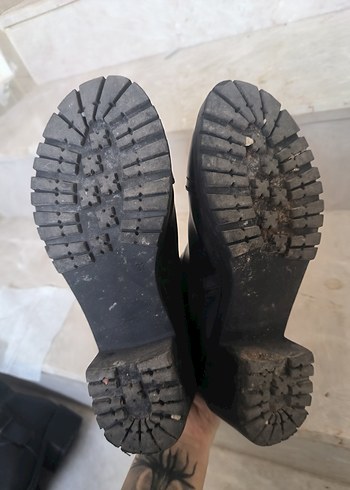 Siyah Gotik Kadın Botları, Tokalı, Kalın Topuklu - Görsel 8