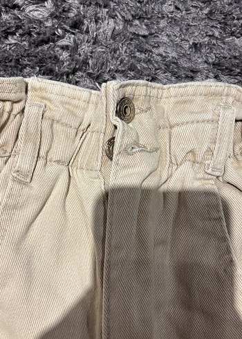 Zara Bej Yüksek Bel Mini Kadın Şort