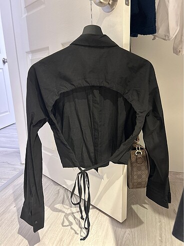 Zara CROP siyah GÖMLEK