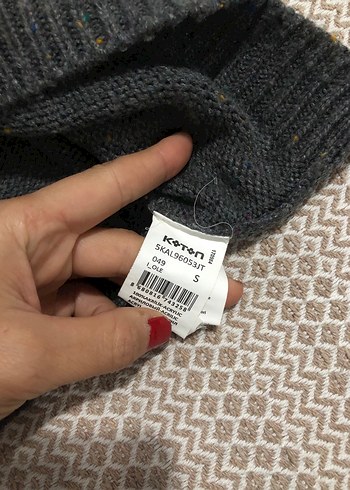 Koton Koton Kadın Gri Bisiklet Yaka Örgü Kazak