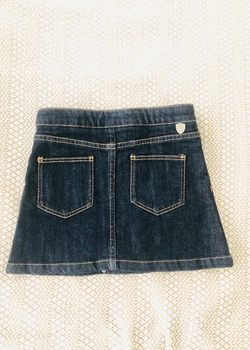 Massimo Dutti Massimo dut Düğmeli Koyu Mavi Mini Denim Etek