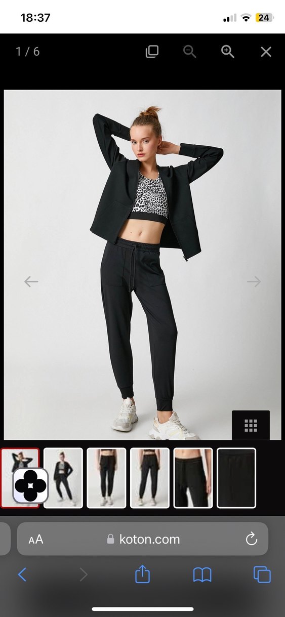 Koton siyah jogger eşofman altı - Görsel 5