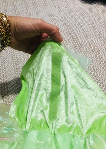 Kız Çocuk Yeşil Fırfırlı Nakışlı Elbise - Görsel 4