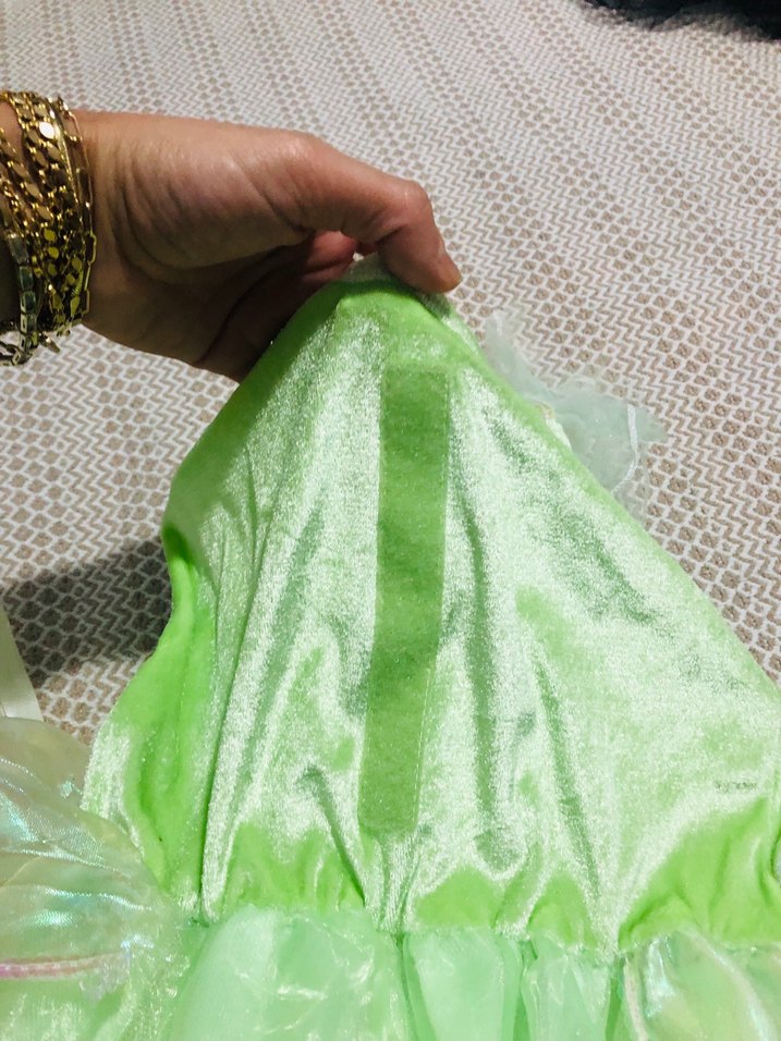 Kız Çocuk Yeşil Fırfırlı Nakışlı Elbise - Görsel 4