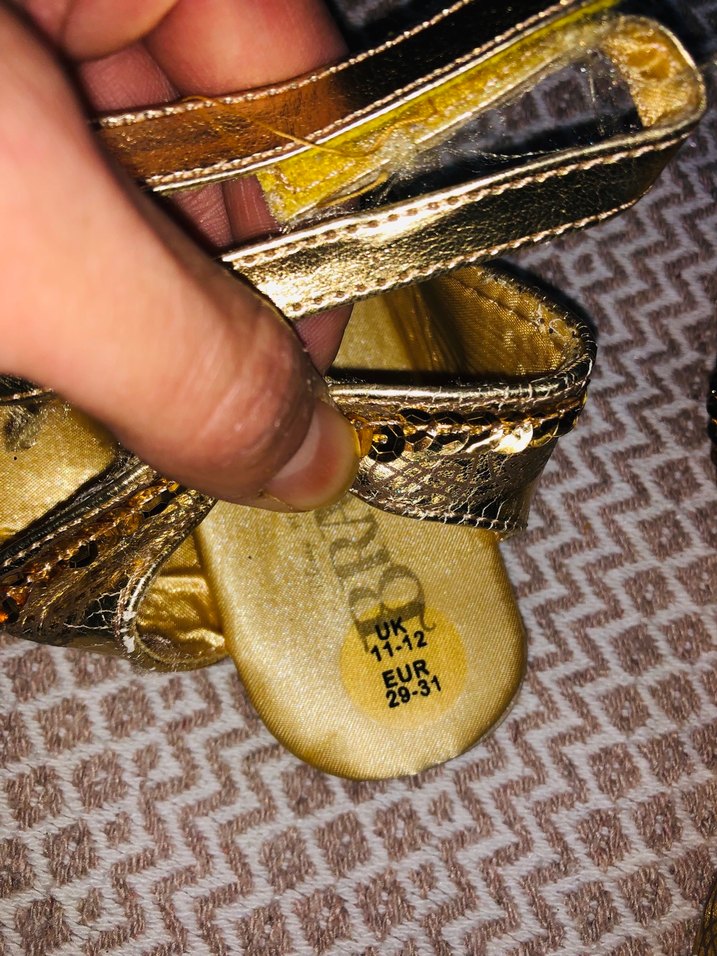 Kız Çocuk Altın Renkli elsa Tokalı kostüm Ayakkabısı - Görsel 2