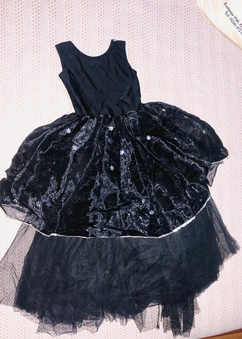 Kız Çocuk Siyah Gotik Fırfırlı Elbise - Görsel 2