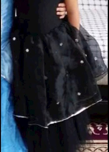Kız Çocuk Siyah Gotik Fırfırlı Elbise - Görsel 3