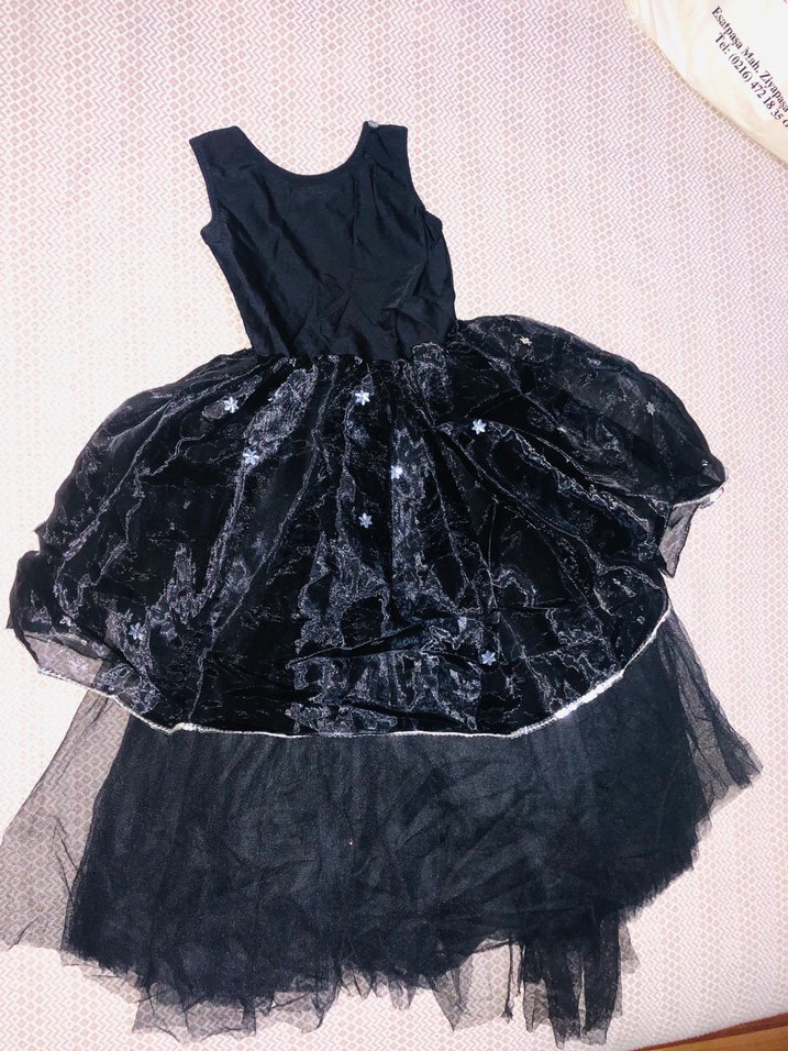 Kız Çocuk Siyah Gotik Fırfırlı Elbise - Görsel 2