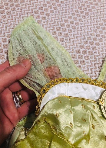 Yeşil İşlemeli Kız Çocuk Elbisesi - Görsel 3