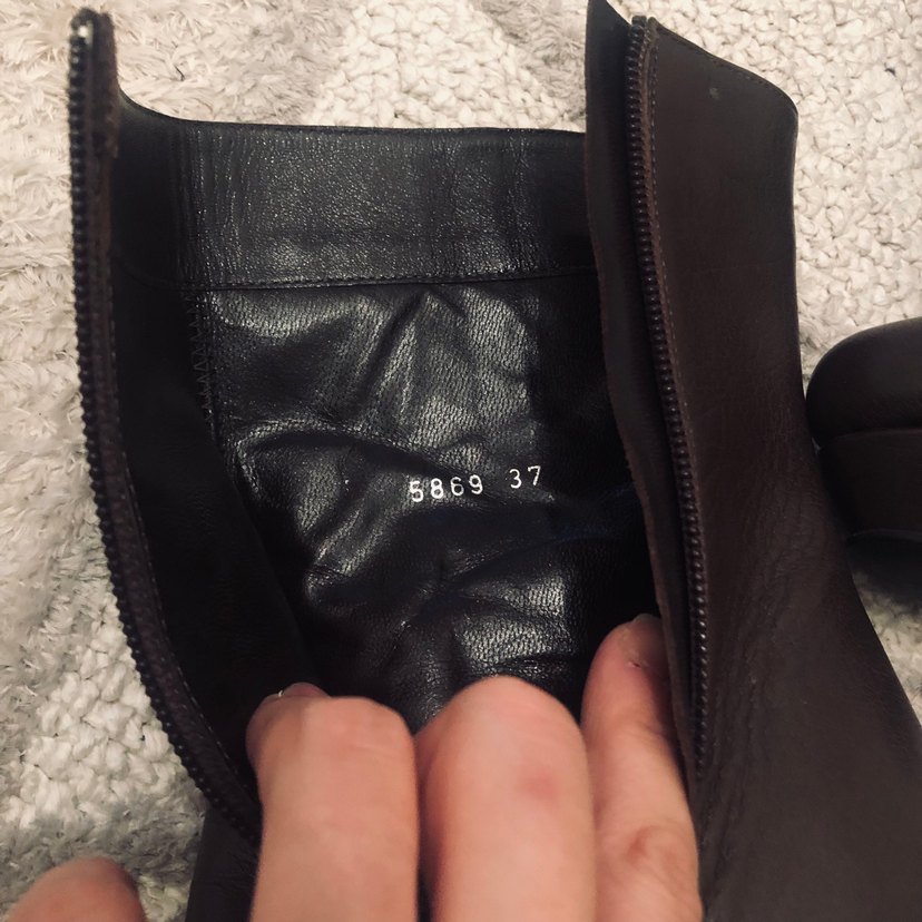 Kahverengi Deri Platform Topuklu Kadın Çizme - Görsel 5