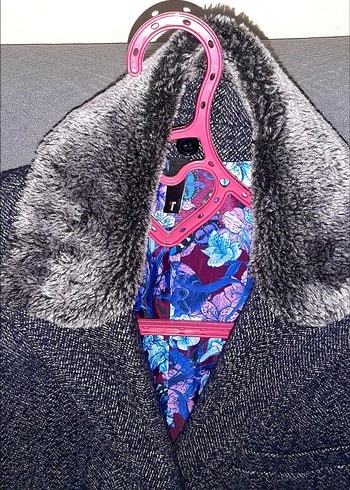 Damat tween Erkek Uzun yün Palto Kürklü - Görsel 6