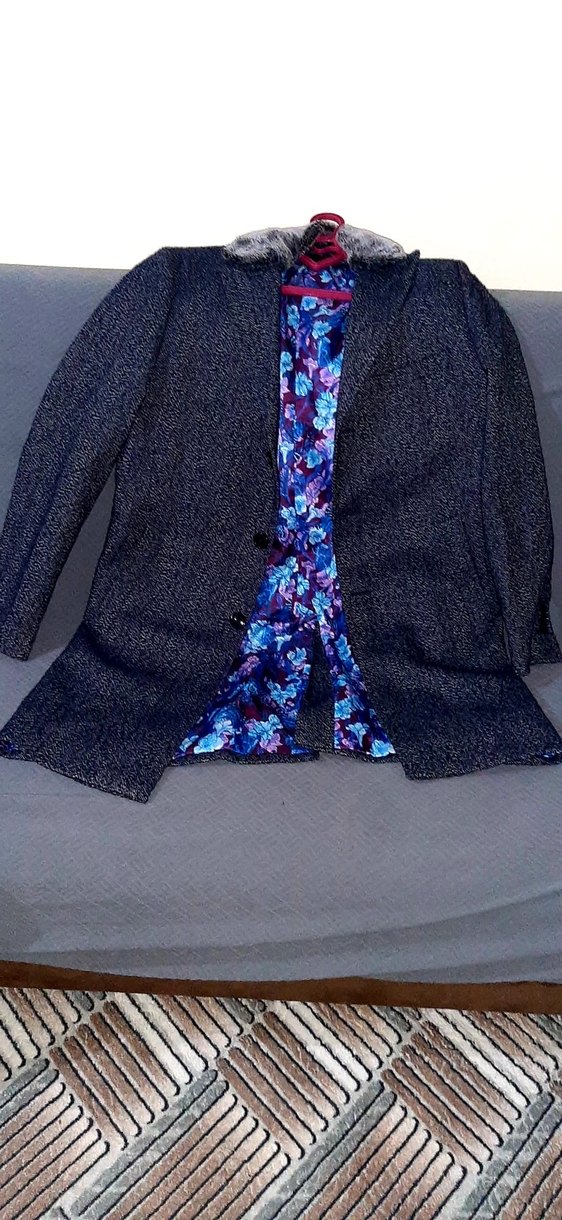 Damat tween Erkek Uzun yün Palto Kürklü - Görsel 2