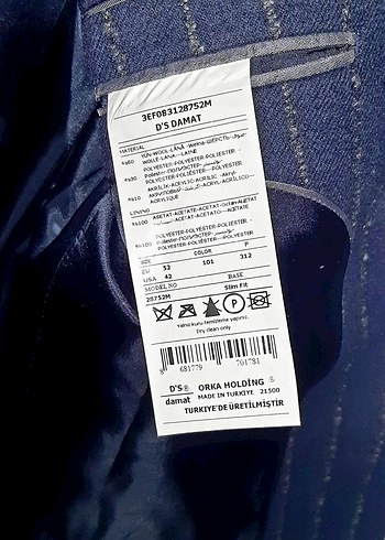 Ds damat erkek yün lacivert palto - Görsel 6