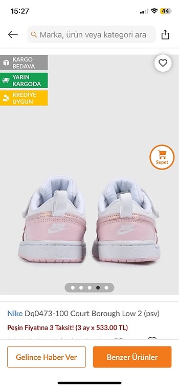 35 Beden Nike kız çocuk ayakkabı