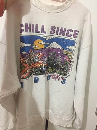 Beyaz salaş sweatshirt