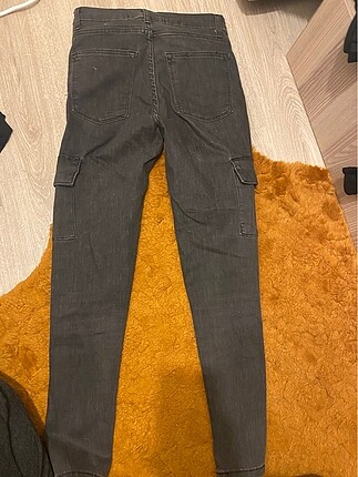 Diğer Dar paça kargo pantolon gri