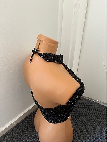 s Beden siyah Renk Pullu bralet