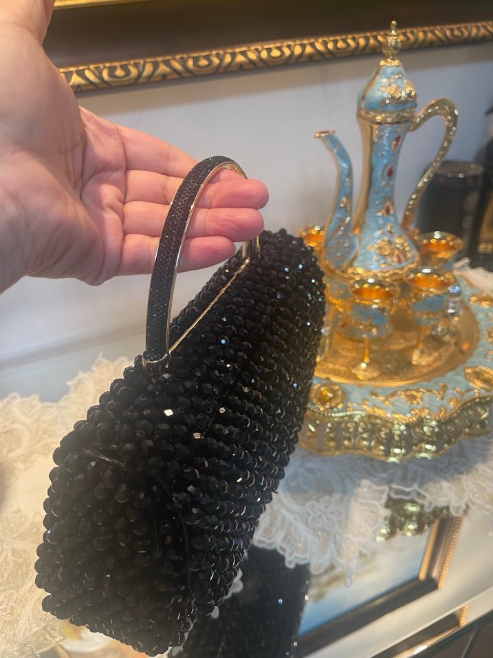 Kristal boncuk çanta - Görsel 3