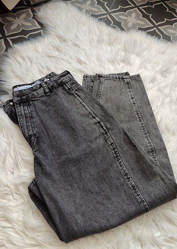 Gri Rahat Kesim Midi Denim Kadın Pantolon - Görsel 2