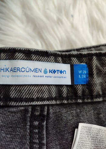 Gri Rahat Kesim Midi Denim Kadın Pantolon - Görsel 5