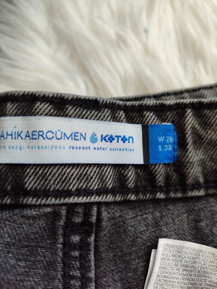 Gri Rahat Kesim Midi Denim Kadın Pantolon - Görsel 5