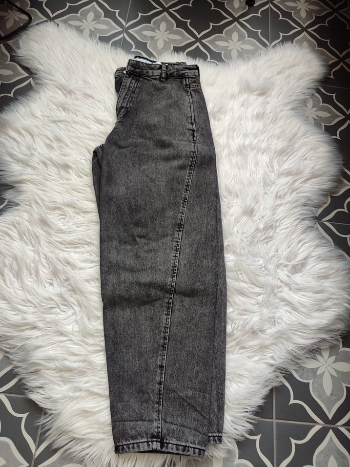 Gri Rahat Kesim Midi Denim Kadın Pantolon - Görsel 3