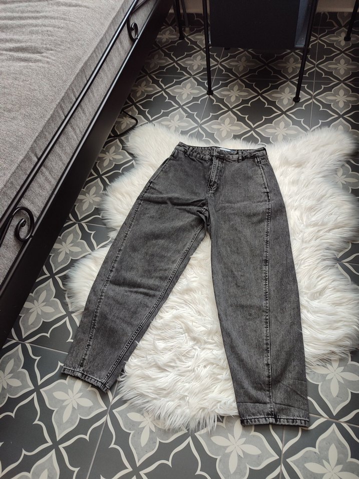 Gri Rahat Kesim Midi Denim Kadın Pantolon - Görsel 4