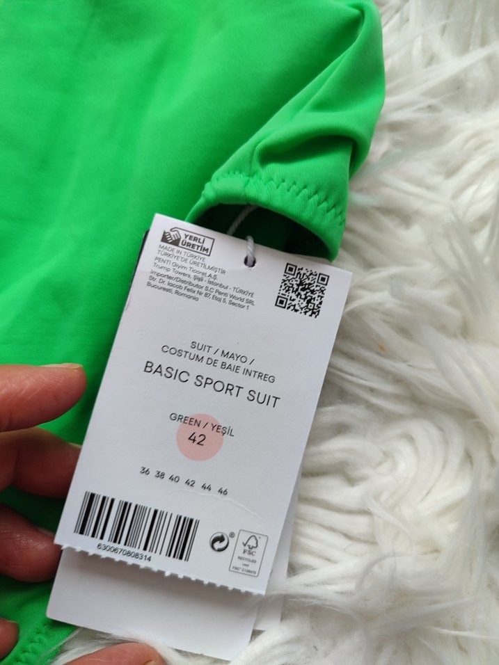 Yeşil Basic Kadın Mayo - Görsel 5