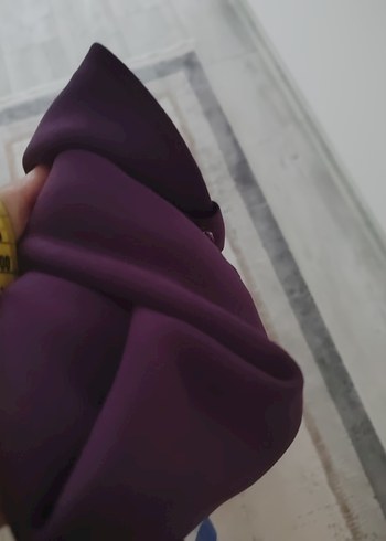 Mor Uzun Kollu Triko Kadın Elbise - Görsel 5