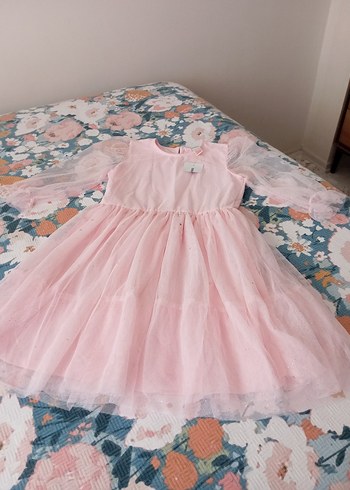 LC Waikiki Pembe Bohem Uzun Kollu Kız Elbisesi