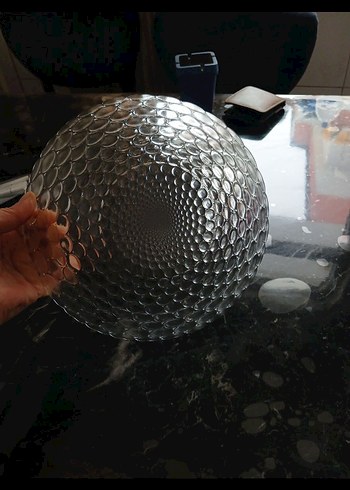 şeffa Yılan Desenli Cam Tabak - Görsel 3