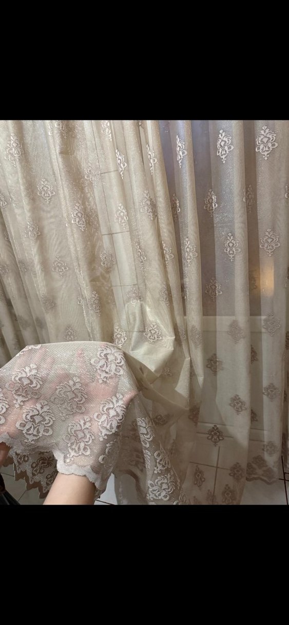 bej Tül Perde 2 3 ay kullandım - Görsel 3