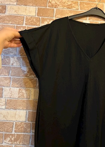 Siyah V Yakalı cepli elbide - Görsel 4