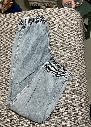 Düğmeli Gri Kadın Kot Pantolon - Görsel 4