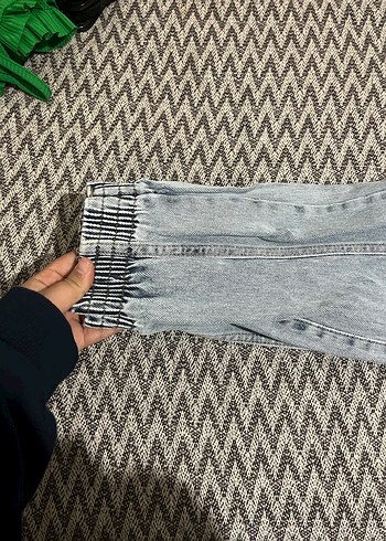 Düğmeli Gri Kadın Kot Pantolon - Görsel 5