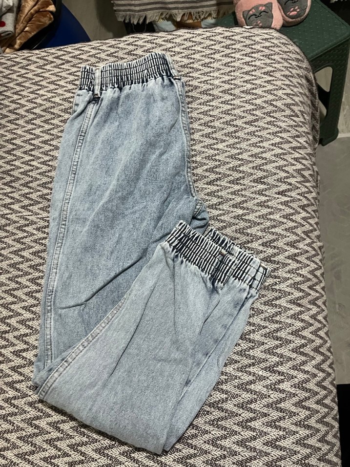 Düğmeli Gri Kadın Kot Pantolon - Görsel 4