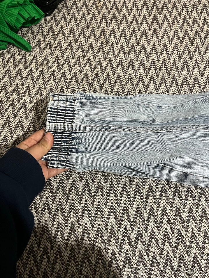 Düğmeli Gri Kadın Kot Pantolon - Görsel 5