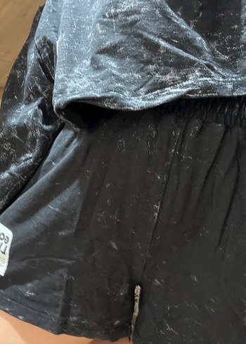 Kadın Siyah Batik Desen Mini Eşofman Takımı - Görsel 4