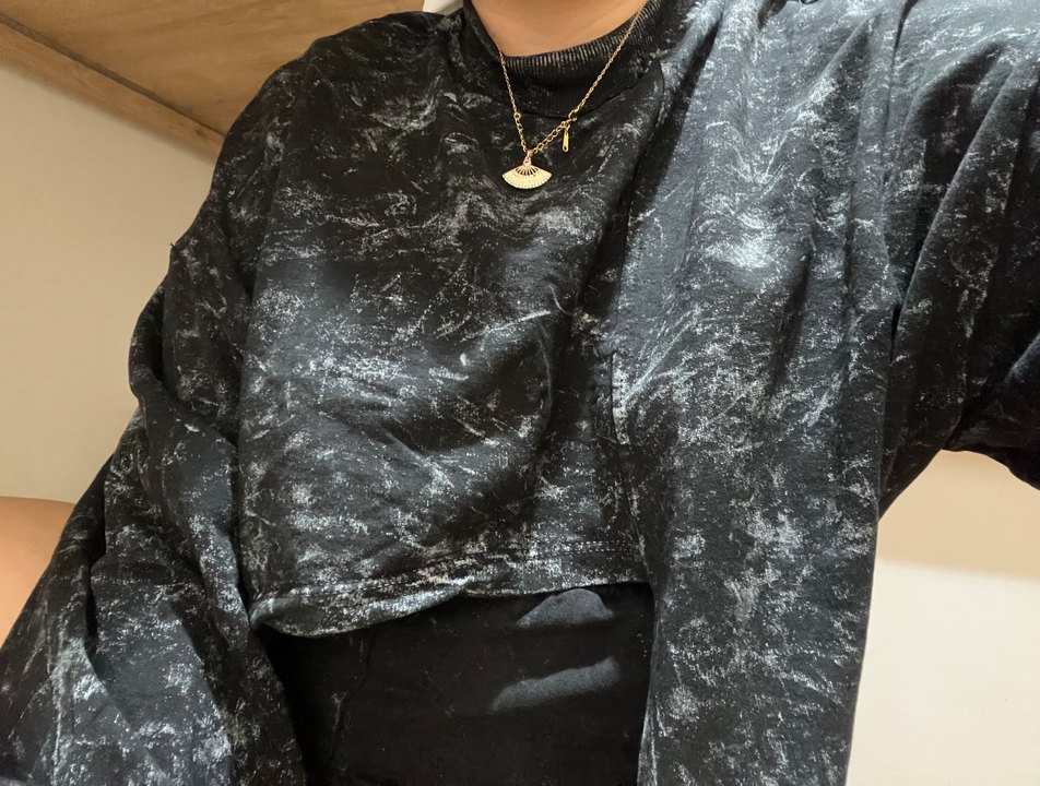 Kadın Siyah Batik Desen Mini Eşofman Takımı - Görsel 3