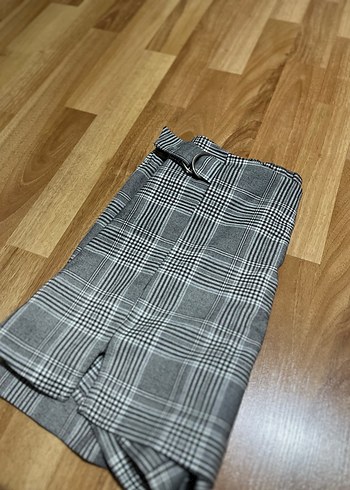 Tokalı Ekose Kadın Mini Etek - Görsel 5